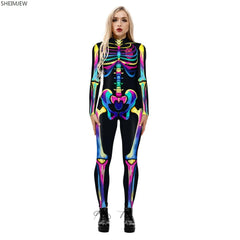 Neon Skeleton Cyberpunk Bodysuit | Rave Set