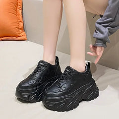 Women’s Black Lift Platform Sneakers | Rave Set