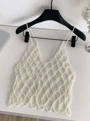 Caught in Whiite Pearls Women’s Net Top | Rave Set