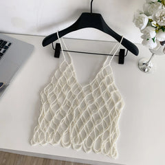 Caught in Whiite Pearls Women’s Net Top | Rave Set