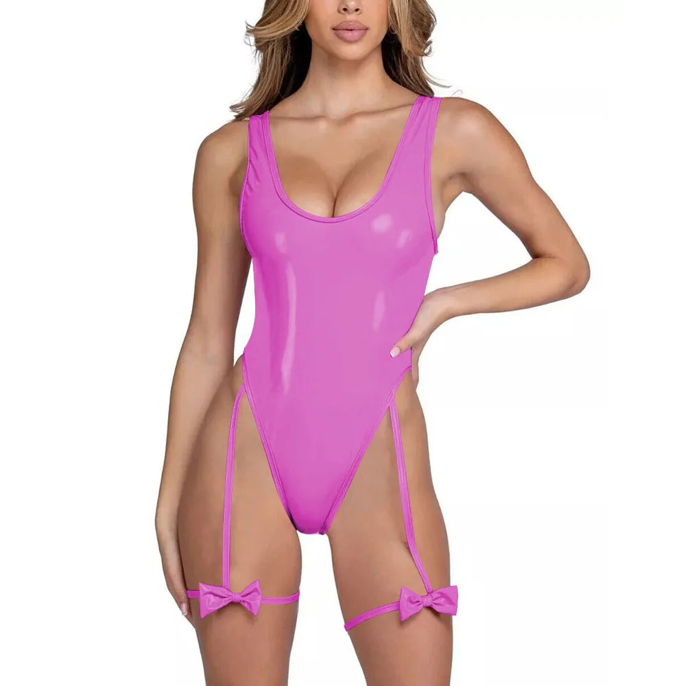 Bubble Bliss Bow Strap Bodysuit | Rave Set