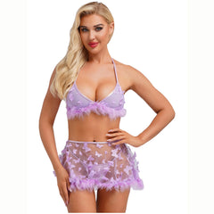 Lavender Dream Butterfly 3Pc Skirt Set | Rave Set