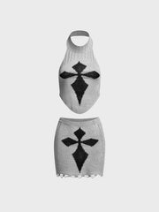 Cross My Heart Women's 2pc Halter Set | Rave Set