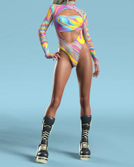 Prism Wave Women’s Bodysuit | Rave Set