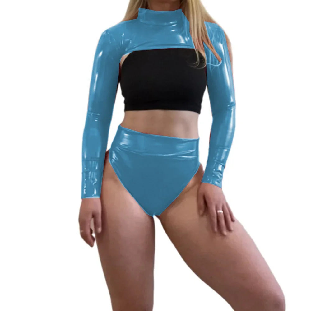 Teal Mirage Metallic Women's Set | Rave Set