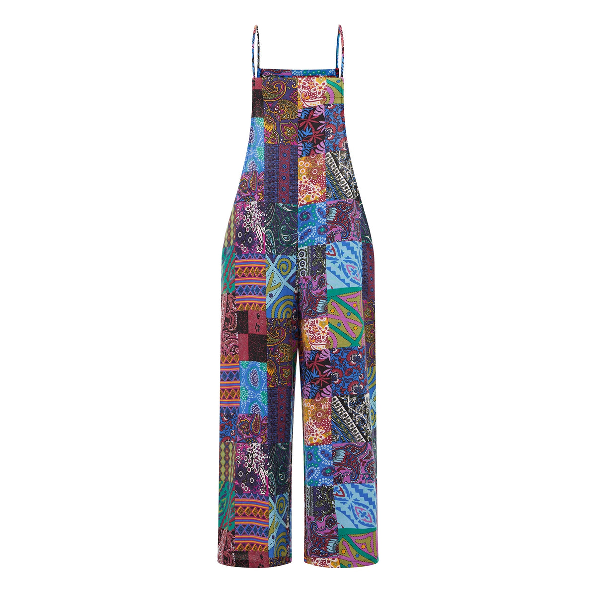 Boho Print Wide-Leg Jumpsuit for Women Blue | Rave Set