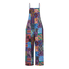 Boho Print Wide-Leg Jumpsuit for Women Blue | Rave Set