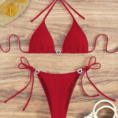 Crimson Passion Women's Heart Ring Bikini Set