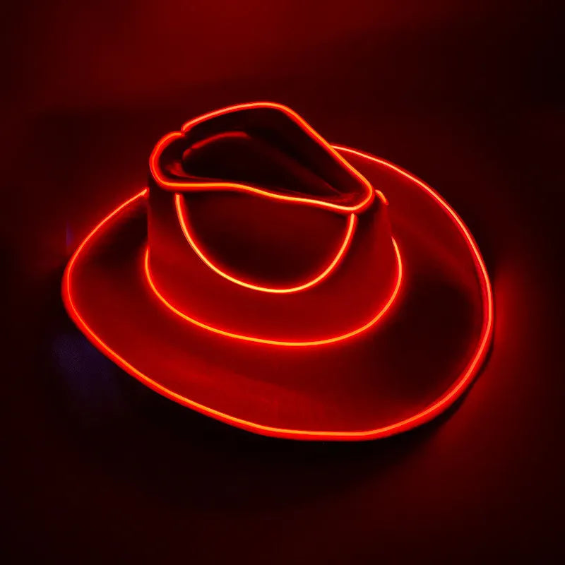Neon Outlaw Red LED Cowboy Hat | Rave Set