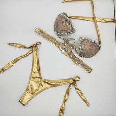 Golden Dazzling Women's Bikini Set | Rave Set