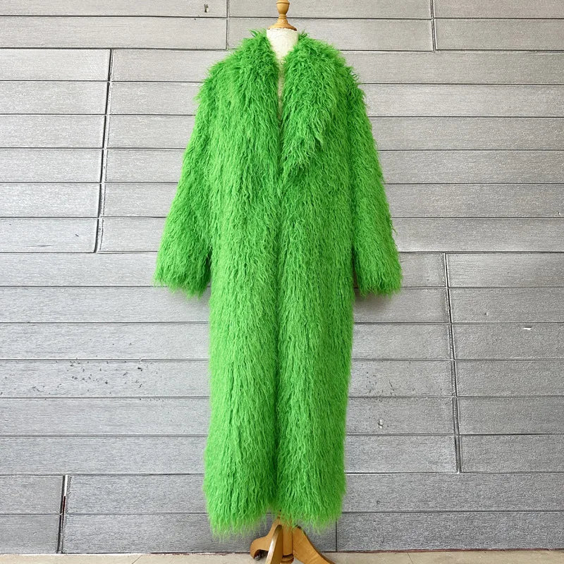 Soft Caress Women’s Emerald Faux Fur Coat | Rave Set