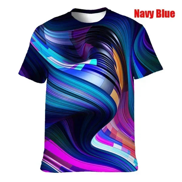 Navy Flow 3D Psychedelic Tee | Rave Set