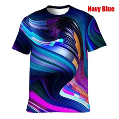 Navy Flow 3D Psychedelic Tee | Rave Set