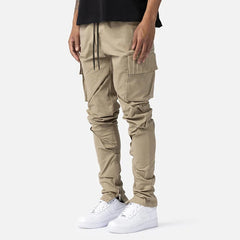 Zipper Pocket Cargo Pants for Men Khaki | Rave Set