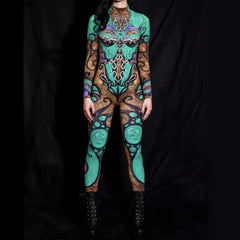 Mythic Oracle Pattern Full-Body Jumpsuit | Rave Set