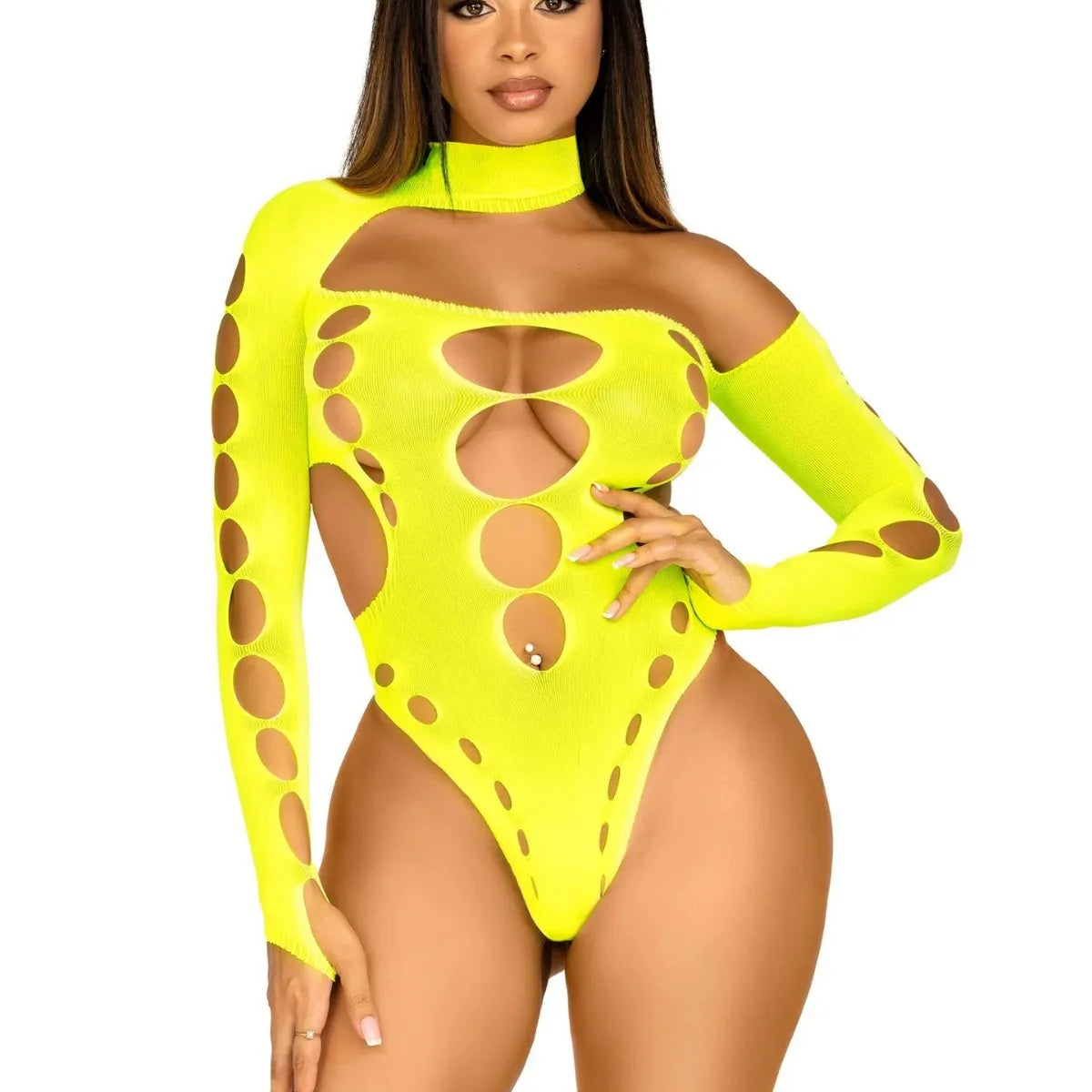 Neon Rush One-Sleeven Bodysuit | Rave Set