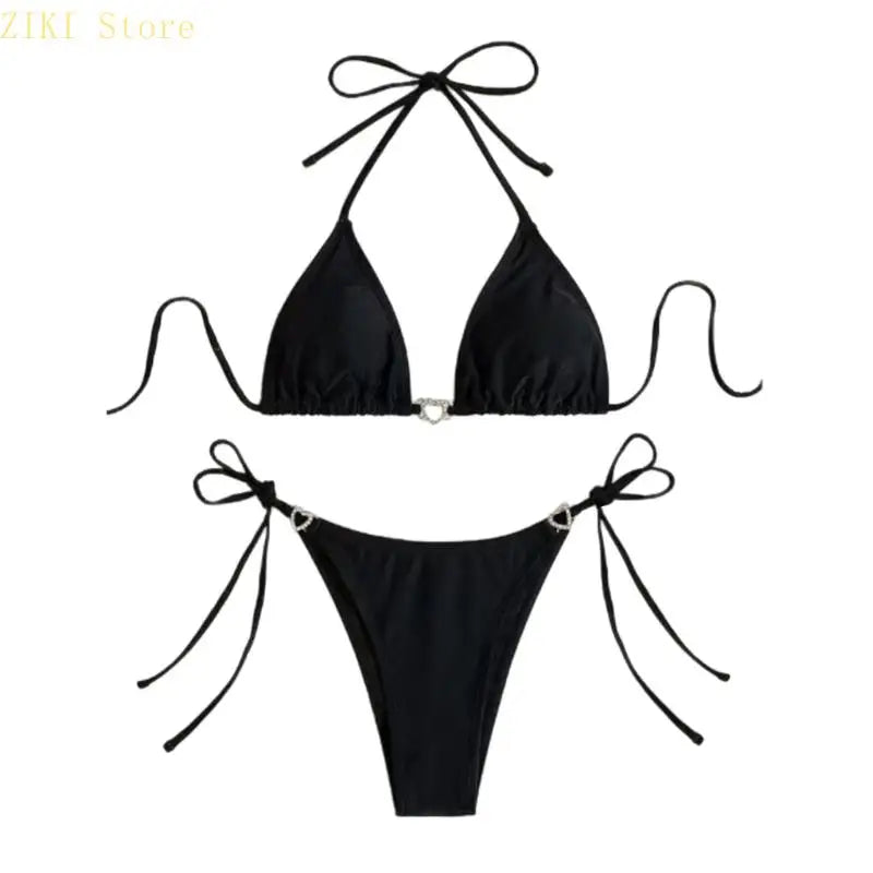 Dark Aura Women's Heart Ring Bikini Set | Rave Set