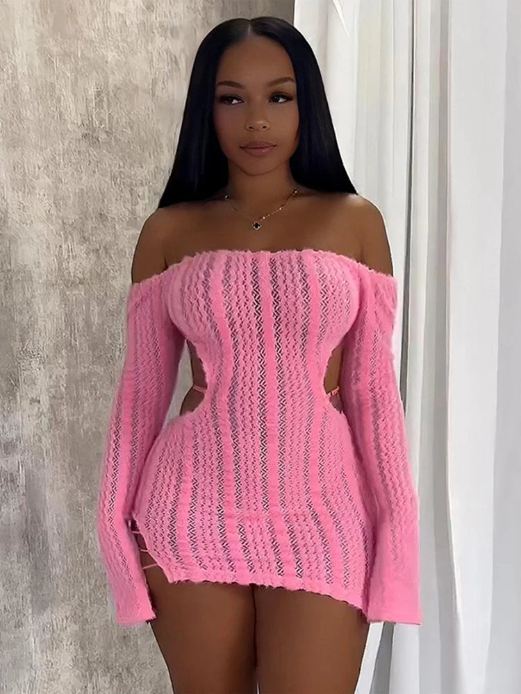 Blush Intent Women’s Knit Off Shoulder Dress | Rave Set
