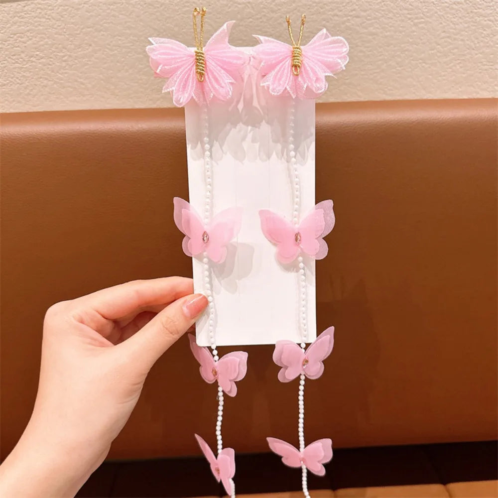 Flutter Bloom Pink Hair Tassel Clip | Rave Set
