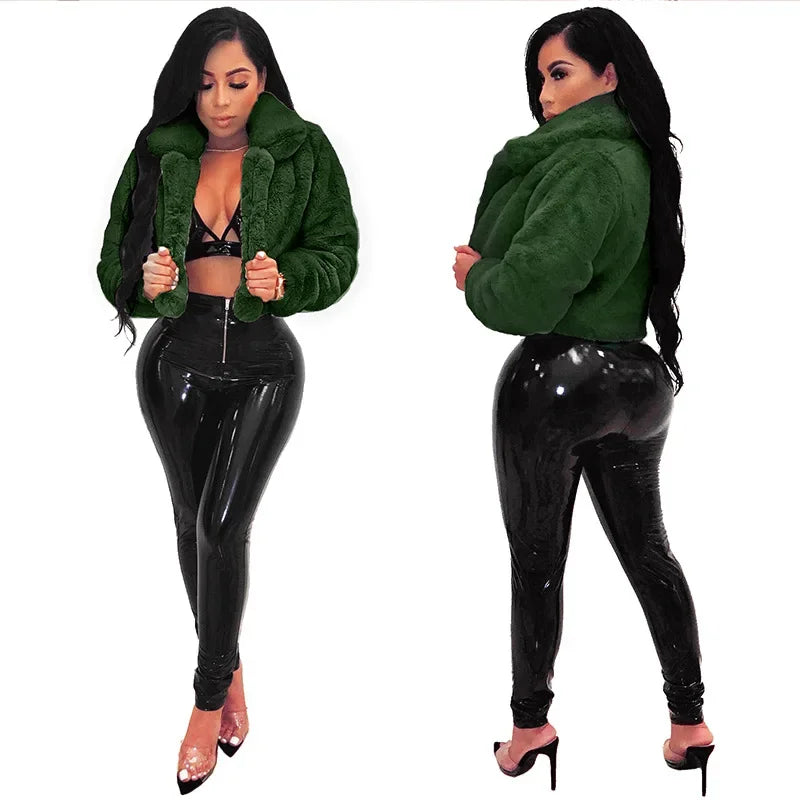 Power Puff Women’s Dark Green Crop Jacket | Rave Set