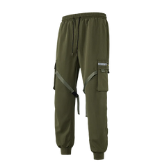 Olive Code Unisex Strap Cargo Joggers | Rave Set