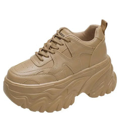 Women’s Tan Lift Platform Sneakers | Rave Set