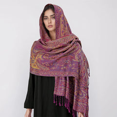 Rosewood Bloom Paisley Unisex Pashmina Scarf | Rave Set