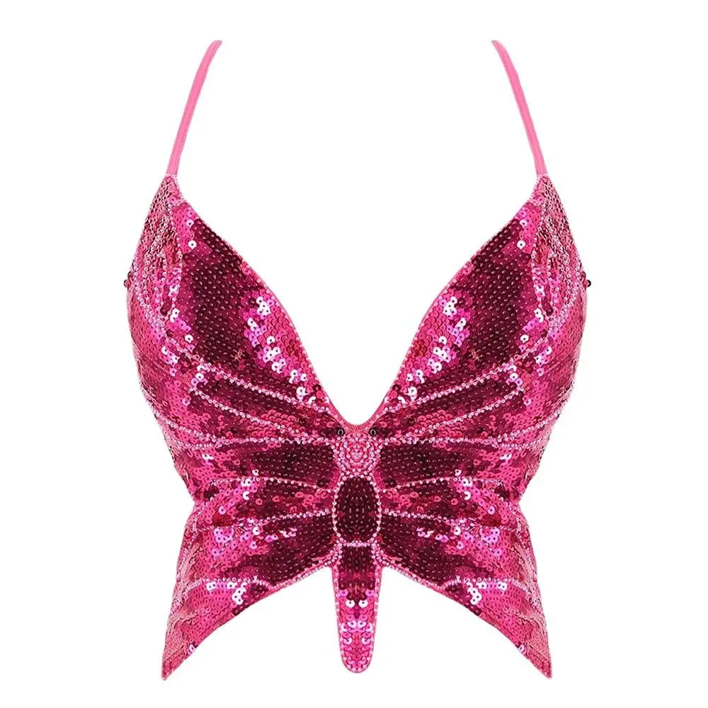 Eyes on Me Women's Rose Butterfly Top | Rave Set