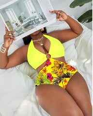 Yellow Bloom Women’s Floral One-Piece | Rave Set