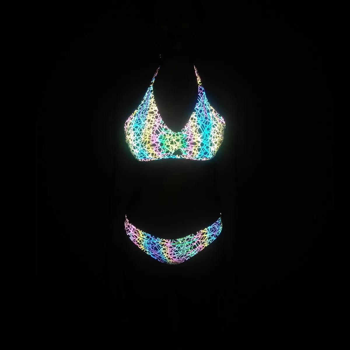 Luminet Web Reflective Bikini Set | Rave Set