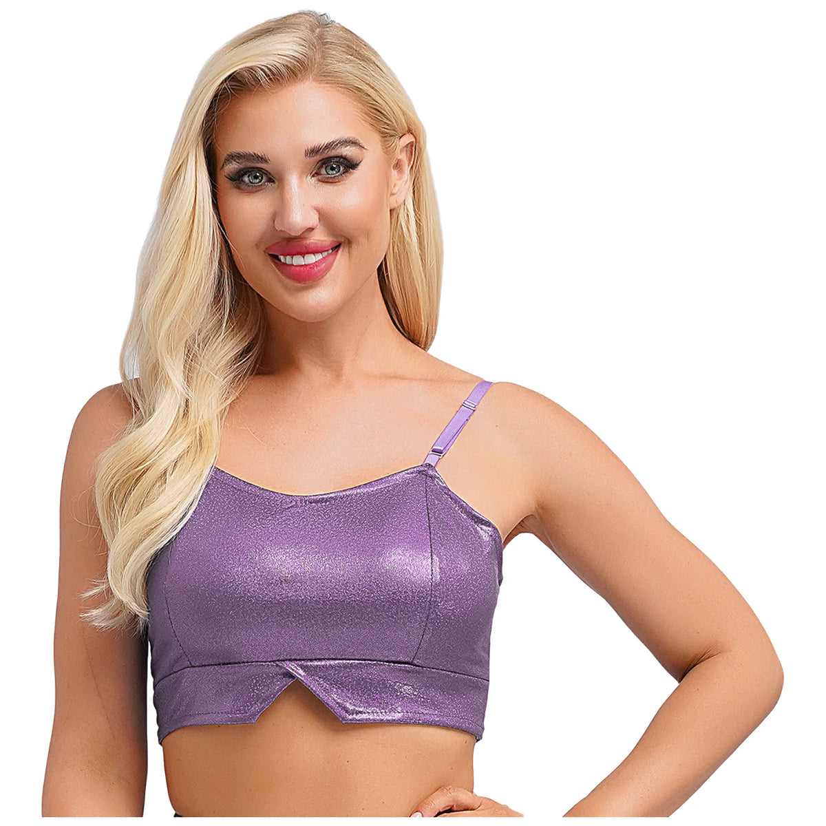 Violet Voltage Metallic Crop Top | Rave Set