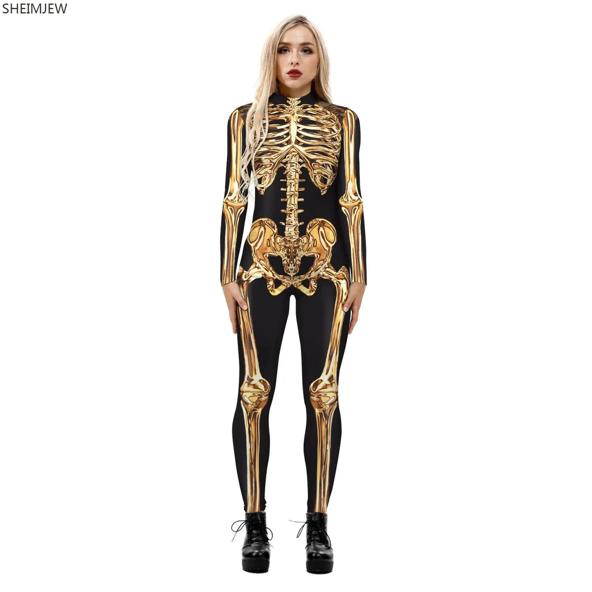 Black Skeleton Cyberpunk Bodysuit | Rave Set