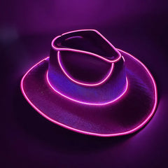 Neon Outlaw Pink LED Cowboy Hat | Rave Set