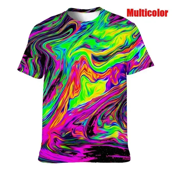 Multicolor Mirage 3D Psychedelic Tee | Rave Set