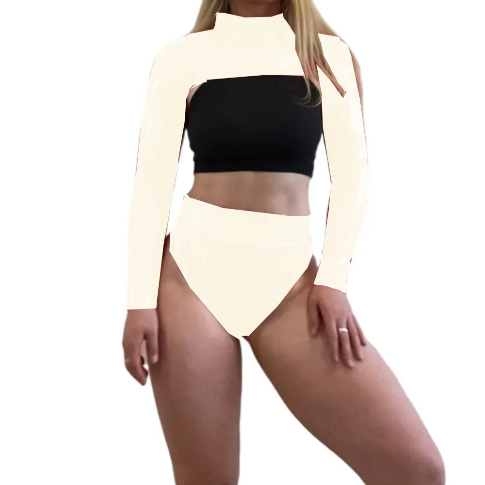Ivory Chrome Metallic Women's Set | Rave Set