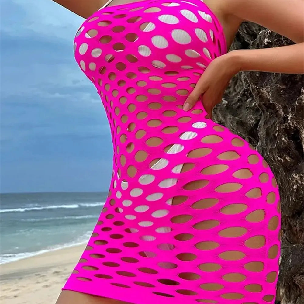 Bubble Heat Halter Mini Dress | Rave Set