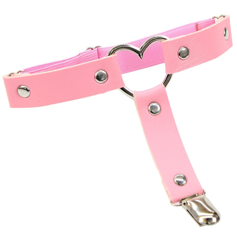 Heartlink Single-Strap Pink Thigh Garter | Rave Set