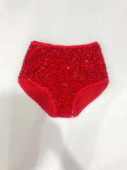 Ultra Sparkle Red High-Waist Bottoms | Rave Set