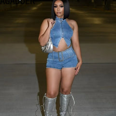 Retro Edge Denim Set | Rave Set