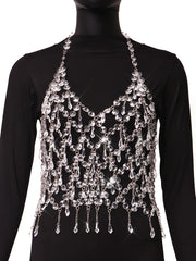 Crystal Cascade Women’s Chain Fringe Top | Rave Set