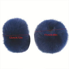Faux Fur Wrist Cuffs for Women Black | Rave Set