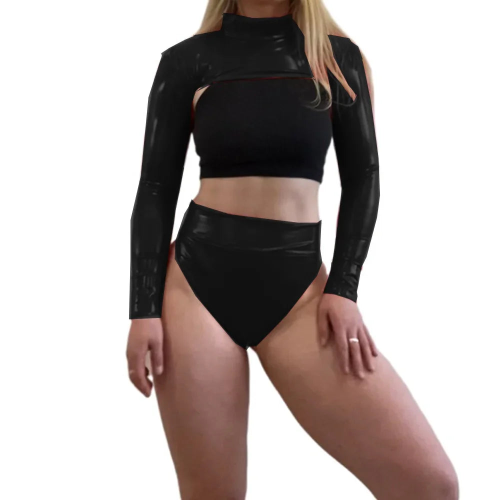 Night Flash Metallic Women's Set | Rave Set