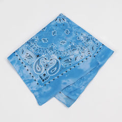 Paisley Print Unisex Light Blue Tie-Dye Bandana | Rave Set
