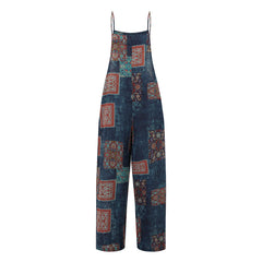Boho Print Wide-Leg Jumpsuit for Women Dark Blue | Rave Set