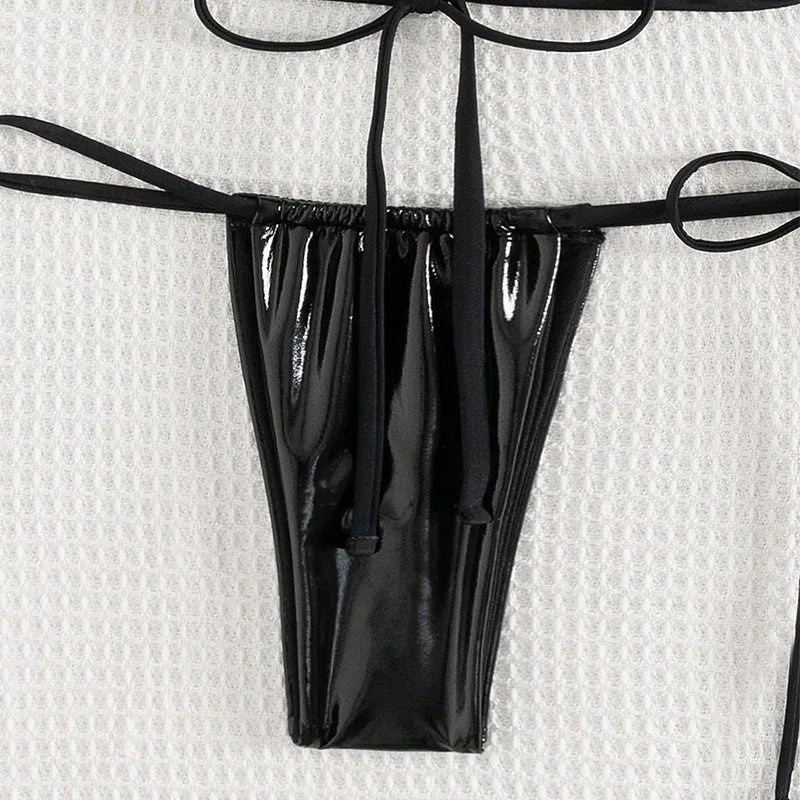 Glossy Two Piece Tie Bikini for Women_Bottom