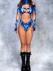 Sleek Cosplay Bodysuit for Women Aqua | Rave Set