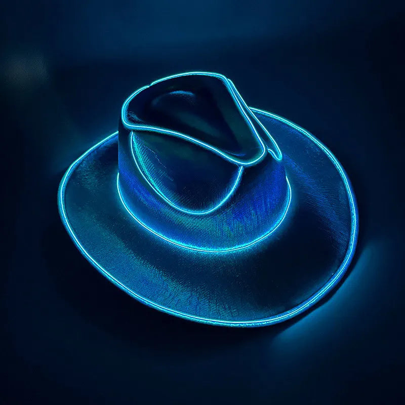 Neon Outlaw Blue LED Cowboy Hat | Rave Set