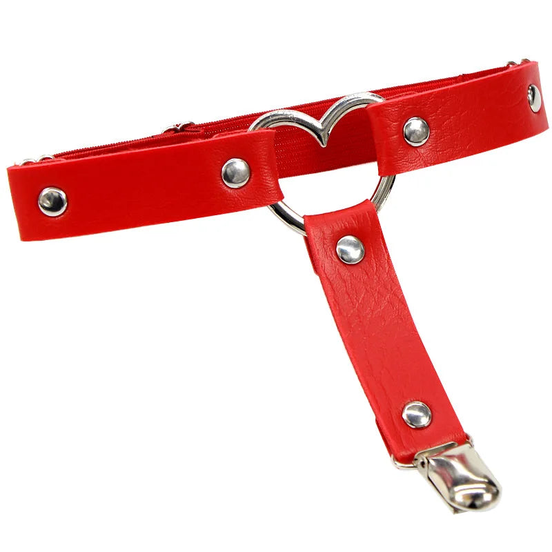 Heartlink Single-Strap Red Thigh Garter | Rave Set