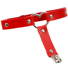 Heartlink Single-Strap Red Thigh Garter | Rave Set