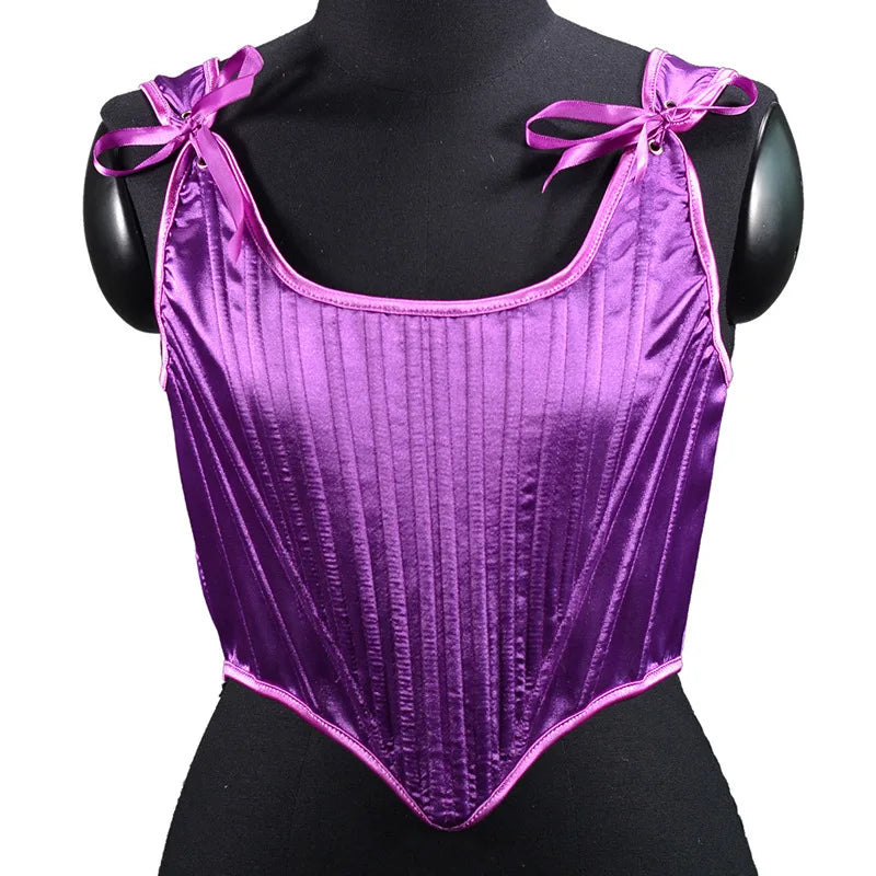 Lavender Bloom Women’s Satin Corset Top | Rave Set
